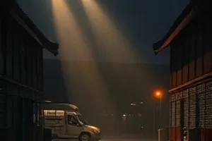 雾中来信封面，信箱与贴好邮票的白色信封特写